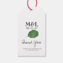 Minimalistische trouw waterverf botanisch blad cadeaulabel
