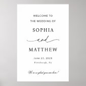 Minimalistische trouw-welkom poster (Voorkant)