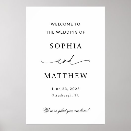 Minimalistische trouw-welkom poster (Voorkant)