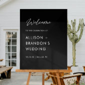 Minimalistische trouw-welkom zwart  acryl bord