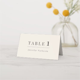 Minimalistische Trouw | Zachte Beige Plaatskaartje