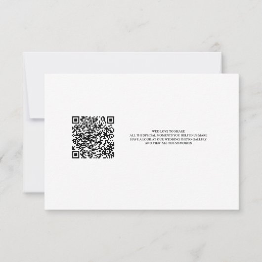 Minimalistische trouwbedankkaart met QR-code (Achterkant)