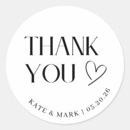 Minimalistische trouwcadeau bedankje ronde sticker