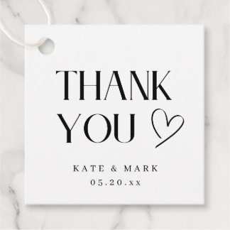 Minimalistische Trouwcadeau Thank You-tag Bedankjes Labels