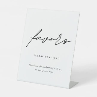 Minimalistische trouwcadeaus reclamebord met voetstuk