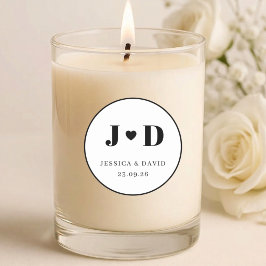 Minimalistische Trouwdag Monogram Sticker Favor La