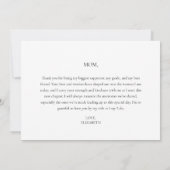 Minimalistische trouwdag voor mijn moeder Kaart (Achterkant)