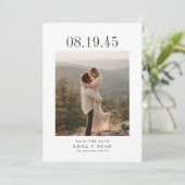 Minimalistische Trouwdatum Foto Save the Date (Staand voorkant)
