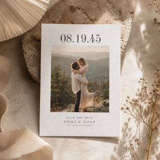Minimalistische Trouwdatum Foto Save the Date