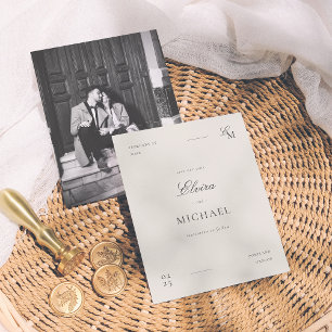 Minimalistische Trouwdatum Ivory Editoriale Huweli Save The Date