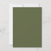 Minimalistische Trouwdatum Olivegroene Menu Eenvou (Achterkant)