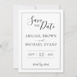 Minimalistische trouwdatumkaart save the date