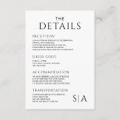 Minimalistische trouwdetails Kaart Moderne behuizi (Voorkant)