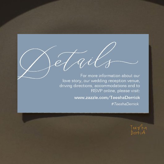 Minimalistische Trouwdetails Romantisch Script Web Informatiekaartje