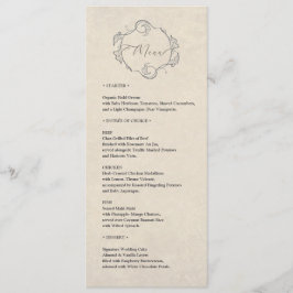 Minimalistische Trouwdiner Menu met Vintage Uitstr