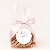 Minimalistische Trouwfeest Dankjewel Zwart Wit Ronde Sticker