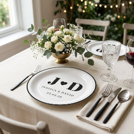 Minimalistische Trouwfeest Monogram Persoonlijke F Papieren Bordje