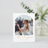 Minimalistische trouwfoto bedankt briefkaart (Staand voorkant)