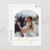 Minimalistische trouwfoto bedankt briefkaart (Voorkant / Achterkant)
