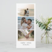 Minimalistische trouwfoto booth strip frame elegan save the date (Staand voorkant)