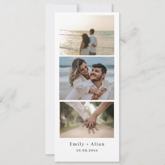 Minimalistische trouwfoto booth strip frame elegan save the date (Voorkant)