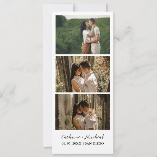 Minimalistische trouwfoto booth strook frame  save the date (Voorkant)