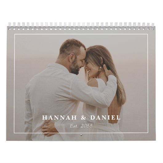 Minimalistische Trouwfoto Collage 2026 Kalender (Hoes)