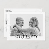 Minimalistische trouwfoto dank u briefkaart (Voorkant / Achterkant)
