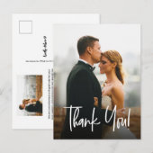 Minimalistische trouwfoto dank u Custom Briefkaart (Voorkant / Achterkant)