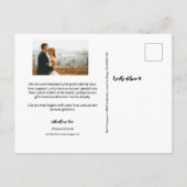 Minimalistische trouwfoto dank u Custom Briefkaart (Achterkant)