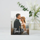 Minimalistische trouwfoto dank u Custom Briefkaart (Staand voorkant)