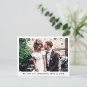 Minimalistische trouwfoto Dank u wel Briefkaart (Staand voorkant)