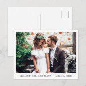 Minimalistische trouwfoto Dank u wel Briefkaart (Voorkant / Achterkant)