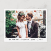 Minimalistische trouwfoto Dank u wel Briefkaart (Voorkant)