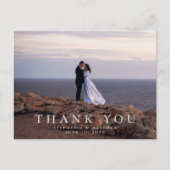 Minimalistische trouwfoto dankjewelbericht briefkaart (Voorkant)
