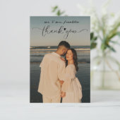 Minimalistische trouwfoto dankkaart bedankkaart (Staand voorkant)