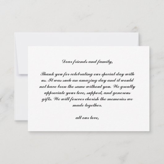Minimalistische trouwfoto dankkaart bedankkaart (Achterkant)