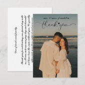 Minimalistische trouwfoto dankkaart bedankkaart (Voorkant / Achterkant)