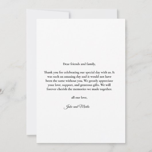 Minimalistische Trouwfoto Dankkaart Kaart (Achterkant)