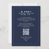 Minimalistische Trouwfoto Frame Monogram Navy Save The Date (Achterkant)
