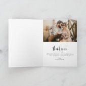 Minimalistische trouwfoto handgeschreven dank u bedankkaart (Binnen)