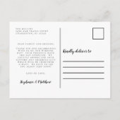 Minimalistische Trouwfoto Liefde & Dank Bericht Briefkaart (Achterkant)