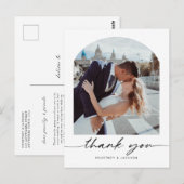 Minimalistische trouwfoto met boog dankjewel ansic briefkaart (Voorkant / Achterkant)