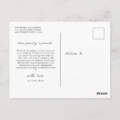 Minimalistische trouwfoto met boog dankjewel ansic briefkaart (Achterkant)