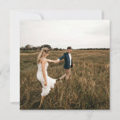 Minimalistische trouwfoto overlay Eenvoudig vierka Save The Date (Achterkant)