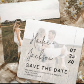 Minimalistische trouwfoto overlay Eenvoudig vierka Save The Date