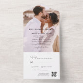 Minimalistische trouwfoto QR-code Elegant All In One Uitnodiging (Binnen)