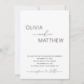 Minimalistische trouwfoto + QR-code | Zwart & Wit Kaart (Voorkant)