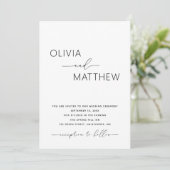 Minimalistische trouwfoto + QR-code | Zwart & Wit Kaart (Staand voorkant)