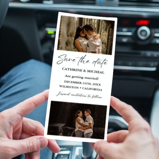 Minimalistische trouwfoto reeks frame  save the date